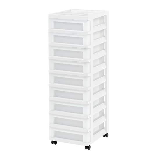 IRIS White 9Drawer Storage Cart With Organizer Top Michaels